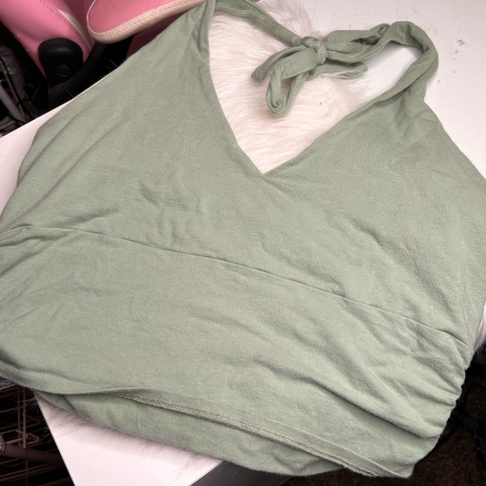 Hollister Olive V-Neck Tee